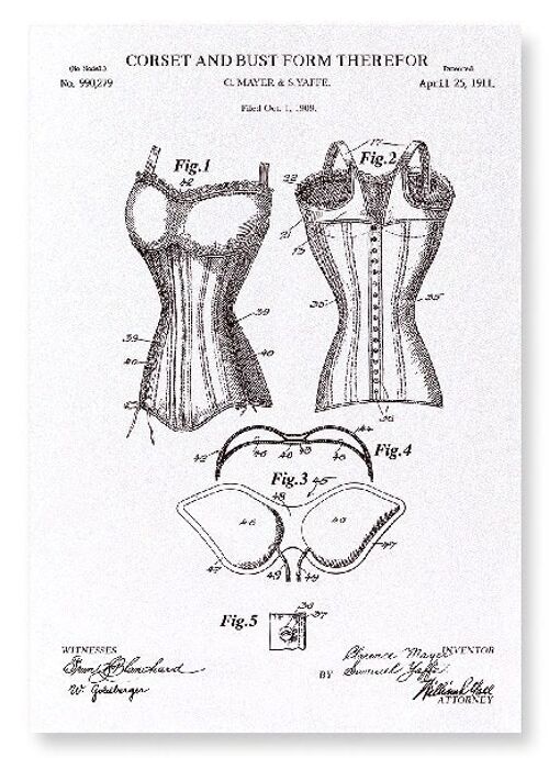 PATENT OF CORSET AND BUST 1911  Art Print