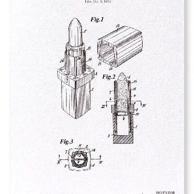 PATENT OF LIPSTICK CASE 1952  Art Print