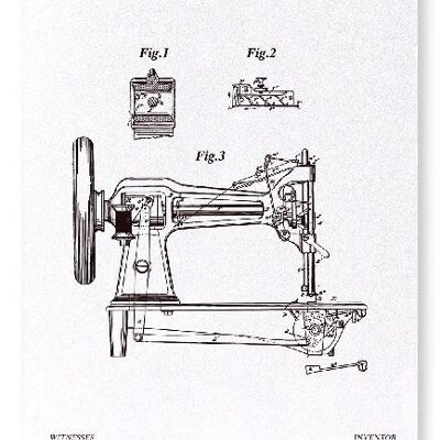 PATENT OF SEWING MACHINE 1867  Art Print