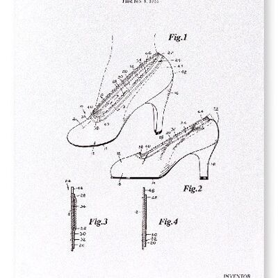 PATENTE DE ZAPATO 1940 Lámina artística