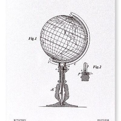 PATENT VON GLOBE 1888 Kunstdruck