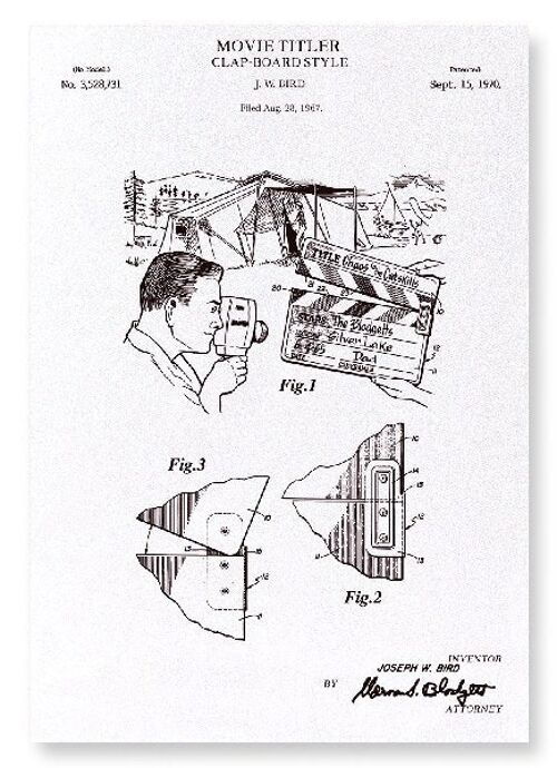 PATENT OF CLAP-BOARD STYLE 1970  Art Print