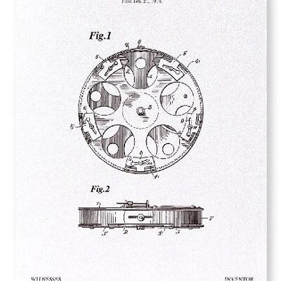 PATENT DER EINSTELLBAREN FILMROLLE 1915 Kunstdruck