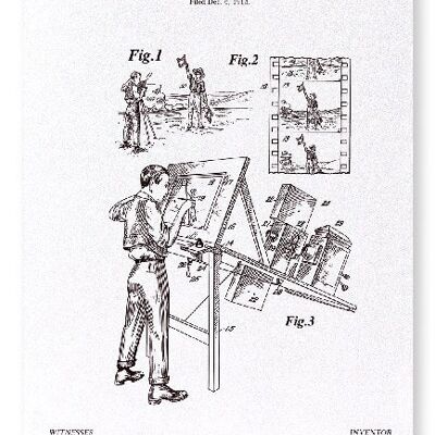 PATENTE DE DIBUJOS ANIMADOS EN MOVIMIENTO 1917 Lámina artística