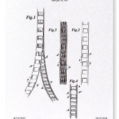 PATENT OF COLOUR MOVING PICTURES 1918  Art Print