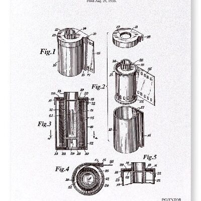 PATENT OF RELOADABLE FILM 1937  Art Print