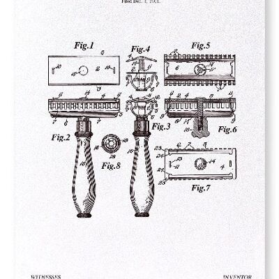 PATENT OF RAZOR 1904  Art Print