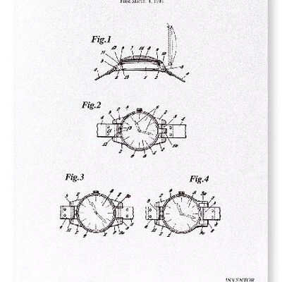 BREVETTO DELL'OROLOGIO DA POLSO 1954 Stampa artistica