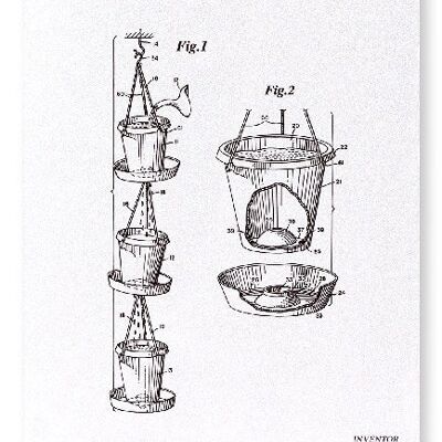 PATENT DES HÄNGENDEN BLUMENTOPFS 1979 Kunstdruck