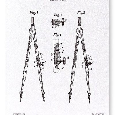 PATENT DES KOMPASSES 1904 Kunstdruck