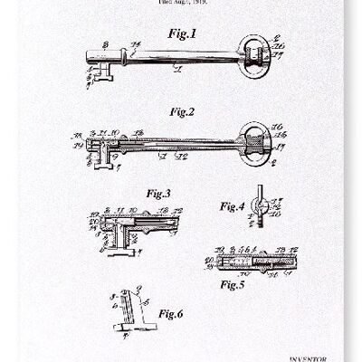 PATENT OF KEY 1920  Art Print