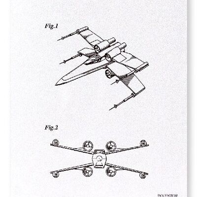 BREVETTO DI X-WING FIGHTER 1980 Stampa artistica