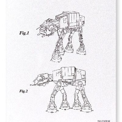 PATENT VON AT-AT WALKER 1982 Kunstdruck