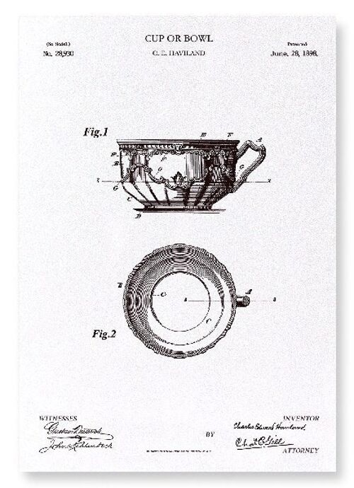 PATENT OF CUP OR BOWL 1898  Art Print