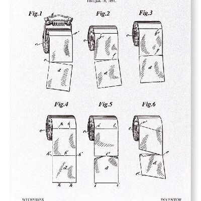 PATENT OF WRAPPING OR TOILET PAPER ROLL 1891 Art Print