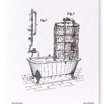 BREVETTO DI BAGNO DOCCIA 1890 Stampa artistica