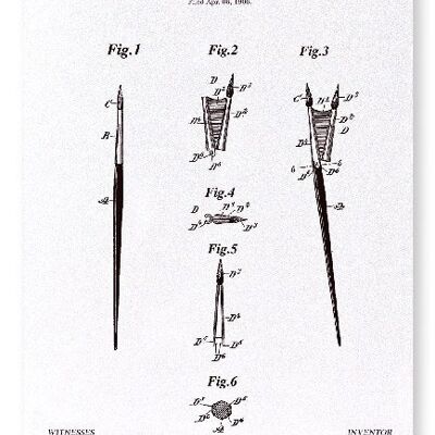 BREVETTO DI ACQUERELLO PENNELLO 1907 Stampa artistica