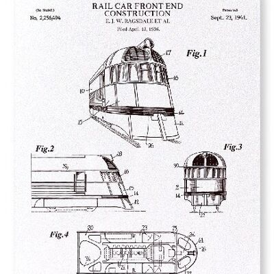 PATENT OF RAIL CAR FRONT END CONSTRUCTION 1941  2xPrints