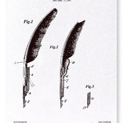 PATENT OF QUILL PEN 1908  Art Print