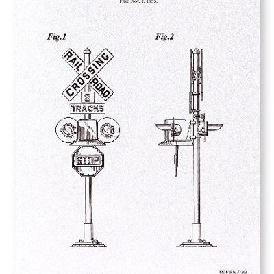 PATENT OF TRAFFIC SIGNAL 1936  Art Print