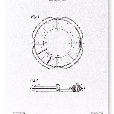 BREVETTO DELLA BOA AD ANELLO 1909 Stampa artistica