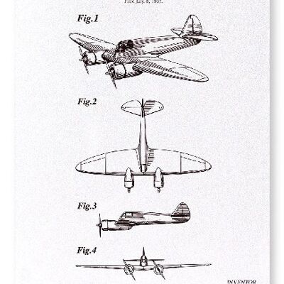 BREVETTO DI AEROPLANO 1938 Stampa artistica