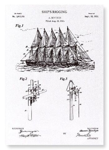 BREVET DE GRÉEMENT DE NAVIRE 1927 Impression artistique 2