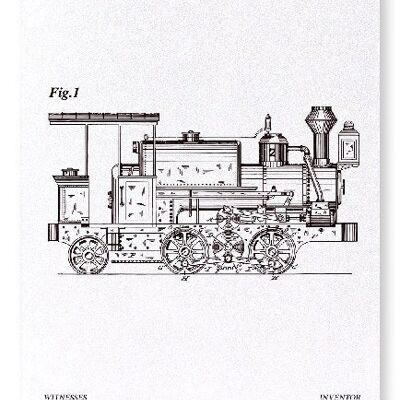 PATENT OF LOCOMOTIVE 1886  Art Print