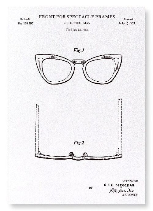 PATENT OF SPECTACLE FRAMES 1953  Art Print