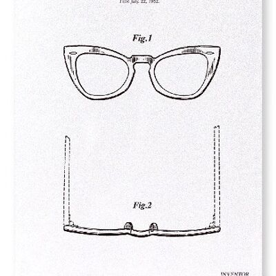 PATENT VON BRILLENFASSUNGEN 1953 Kunstdruck