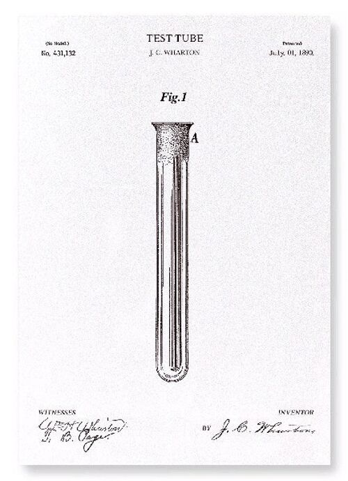 PATENT OF TEST TUBE 1890  Art Print