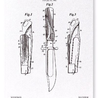 PATENT OF HUNTING KNIFE 1903  Art Print