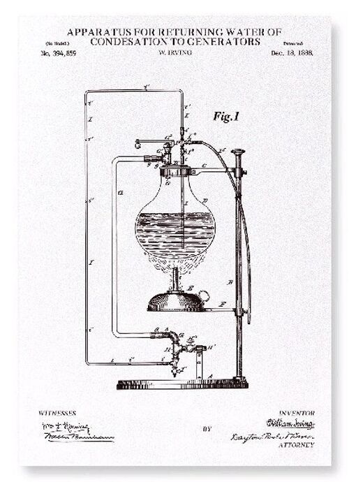 PATENT OF APPARATUS FOR RETURNING WATER OF CONDENSATION TO GENERATORS 1888  2xPrints