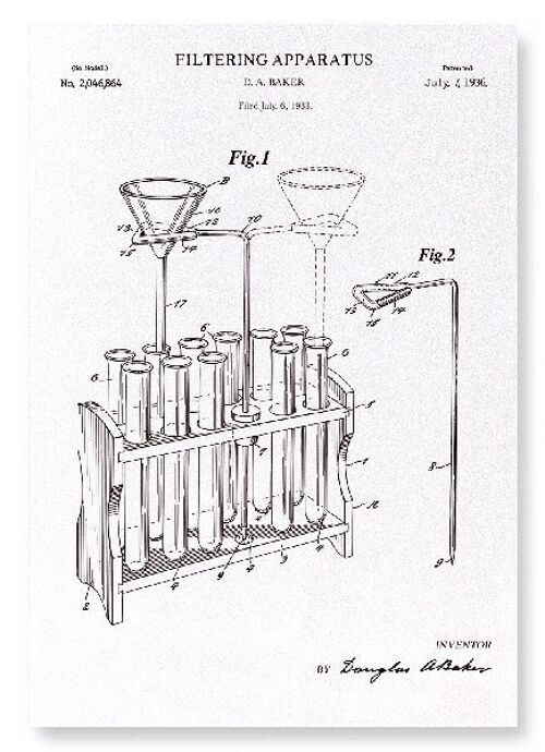 PATENT OF FILTERING APPARATUS 1936  Art Print