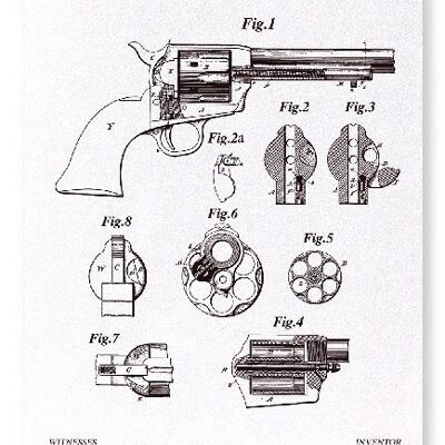 PATENT DER REVOLVIERENDEN FEUERWAFFEN 1875 Kunstdruck