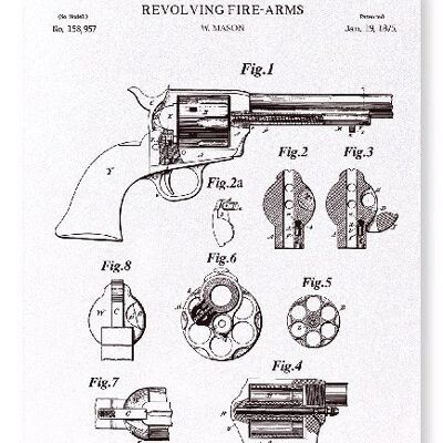 PATENT OF REVOLVING FIRE-ARMS 1875  Art Print