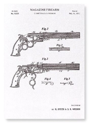 BREVET D'ARMES À FEU DE MAGAZINE 1854 Impression artistique 1