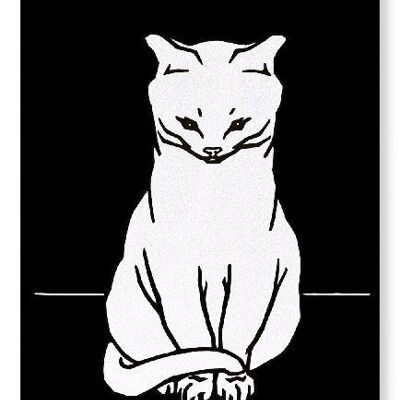 SITTING CAT 1918  IN WHITE Art Print