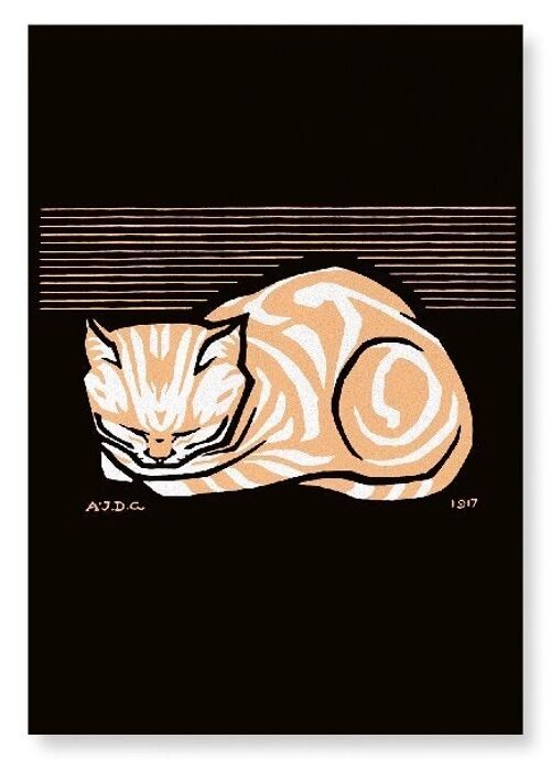 SLEEPING CAT 1917  Art Print