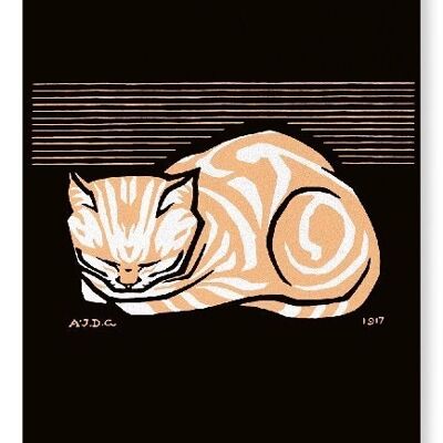 SLEEPING CAT 1917  Art Print