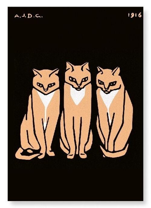 THREE CATS 1916  Art Print