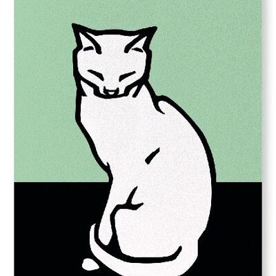 SITTING CAT WITH CLOSED EYES 1917  Art Print