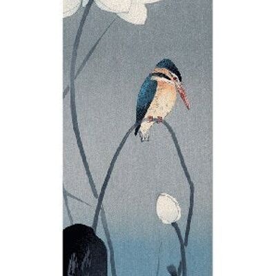 KINGFISHER AND LOTUS Japanese Bookmark