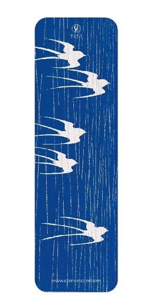 SWALLOWS IN THE RAIN Japanese Bookmark
