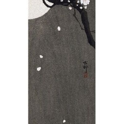 Fleur de prunier et pleine lune marque-page japonais