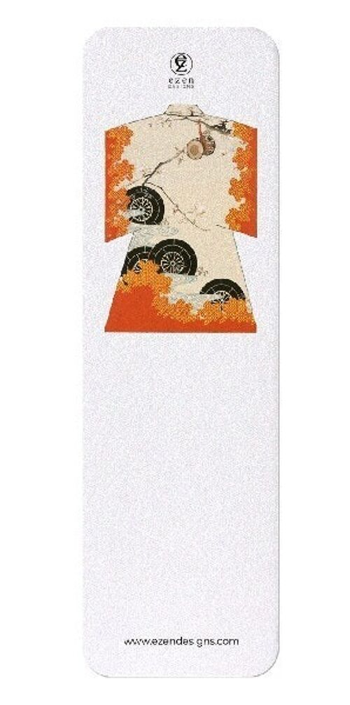KIMONO OF CHERRY BLOSSOM AND DRUM 1899  Japanese Bookmark