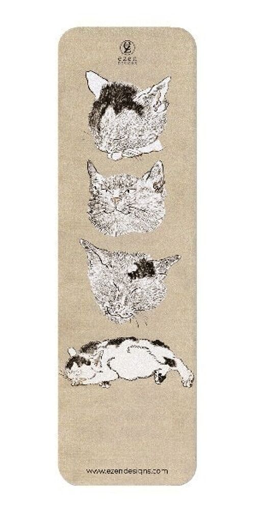 THREE CAT HEADS Japanese Bookmark