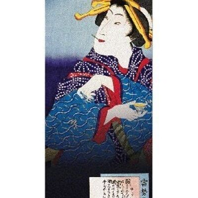 BELLEZA BEBIENDO SAKE 1869 Marcapáginas japonés