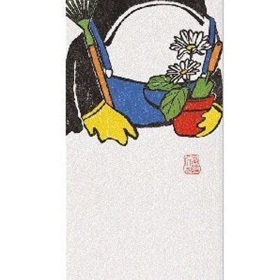 GARDENING  FROG Japanese Bookmark