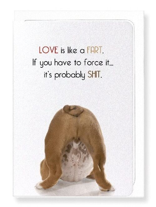 LOVE IS LIKE A FART Greeting Card